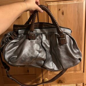 Banana Republic Metallic & Pewter Satchel